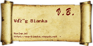 Vég Bianka névjegykártya